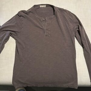 ALEX MILL HENLEY MEDIUM - BROWN/GRAY